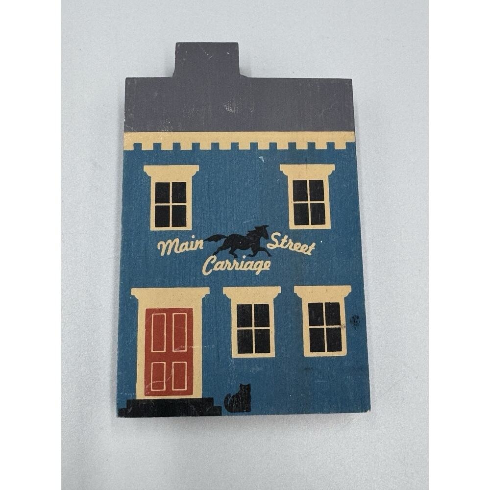 The Cats Meow Main Street Carriage Series III Wooden Shelf Sitter Vintage